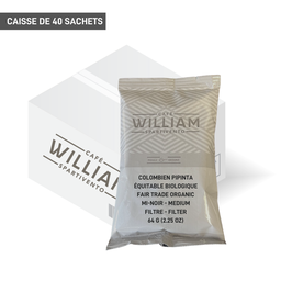 [W00870] William | Colombien Pipinta Bio. Équitable 40 sachets x2.25 oz