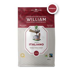 [W340805-6] William | Espresso Italiano bio. équitable mouture espresso sac 340gr